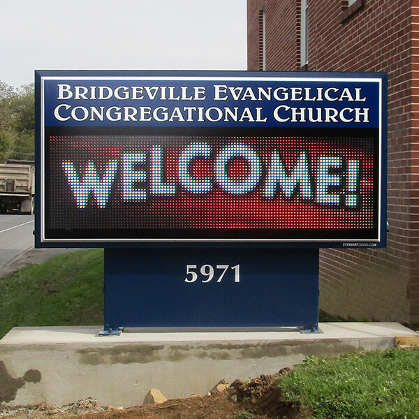 Church Sign for Bridgeville Evangelical Congregational Church