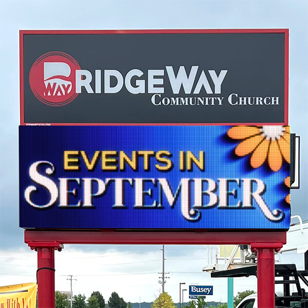 Church Sign for Bridgeway Community Church of the Nazarene
