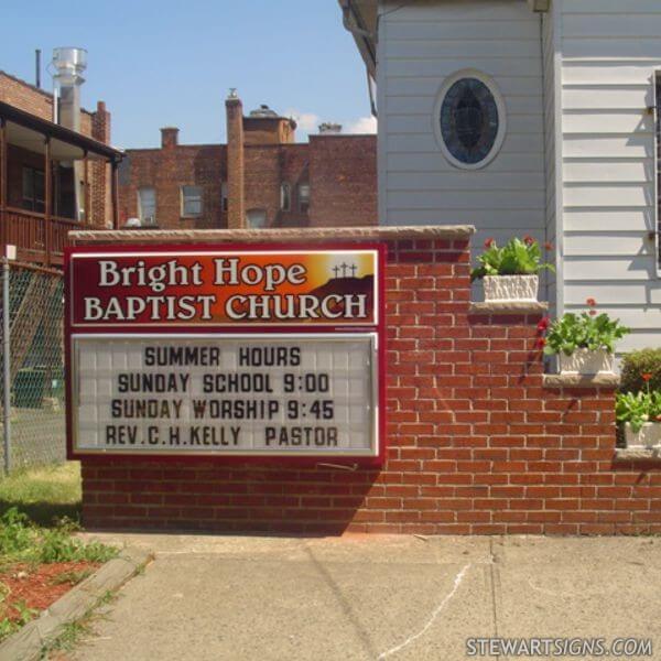 Church Sign for Bright Hope Baptist Church
