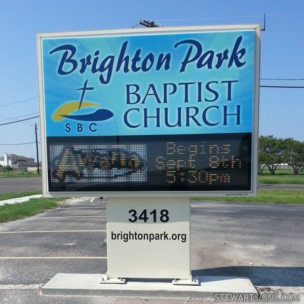 Church Sign for Brighton Park Baptist Church