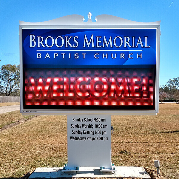 Church Sign for Brooks Memorial Baptist Church