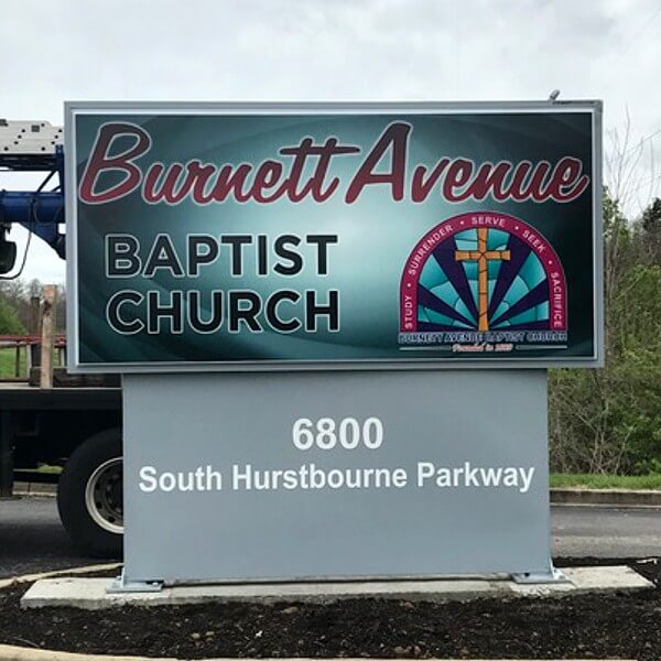 Church Sign for Burnett Ave Baptist Church