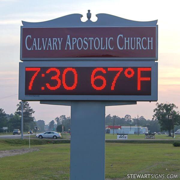 Church Sign for Calvary Apostolic Church