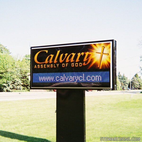 Church Sign for Calvary Assembly of God