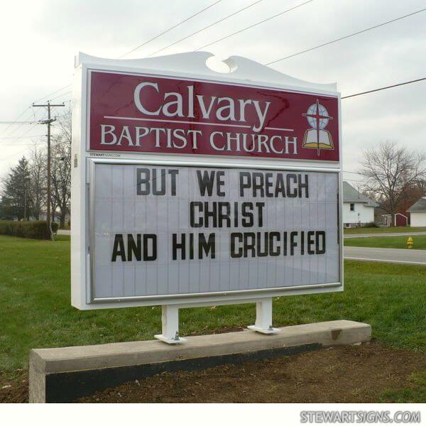 Church Sign for Calvary Baptist Church