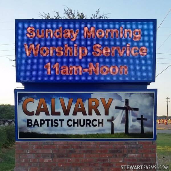 Church Sign for Calvary Baptist Church