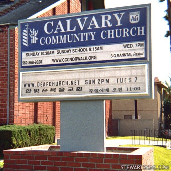 Church Sign for Calvary Community Church
