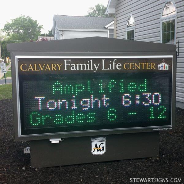 Church Sign for Calvary Assembly of God