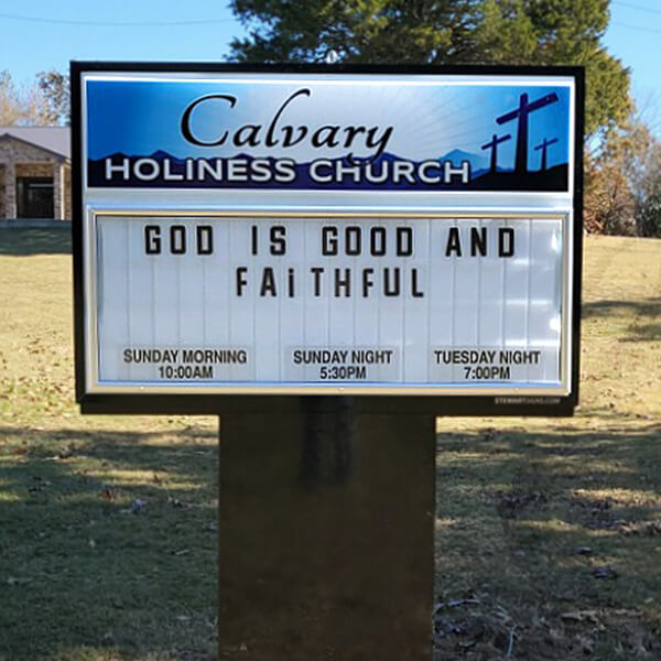Church Sign for Calvary Holiness Church