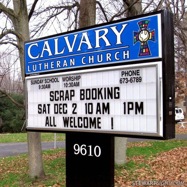 Church Sign for Calvary Lutheran Church