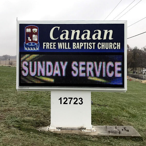 Church Sign for Canaan Free Will Baptist Church