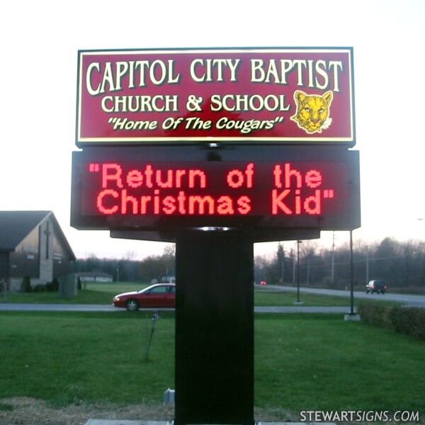 School Sign for Capitol City Baptist School