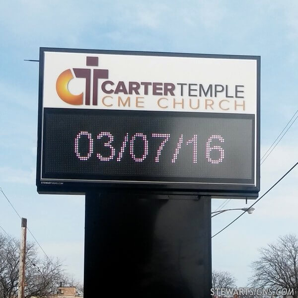 Church Sign for Carter Temple Christian Methodist Episcopal Church