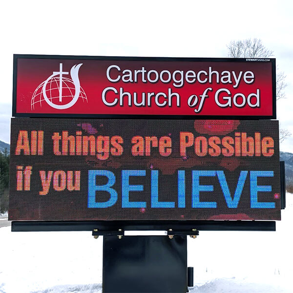 Church Sign for Cartoogechaye Church of God