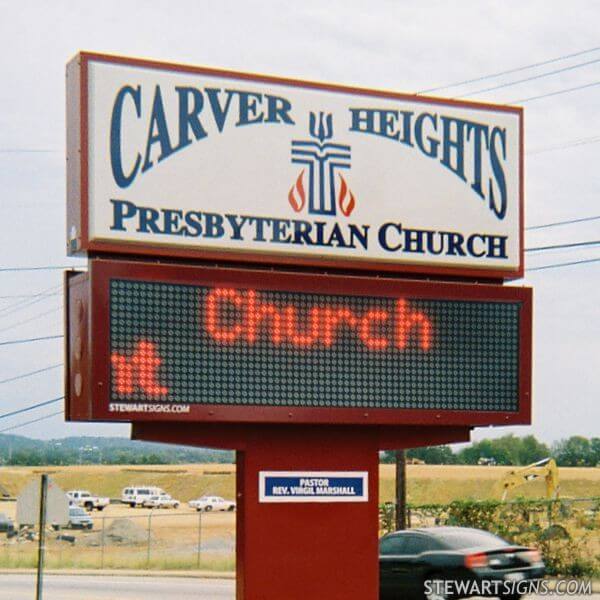 Church Sign for Carver Heights Presbyterian Church