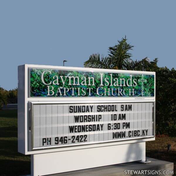 Church Sign for Cayman Islands Baptist Church