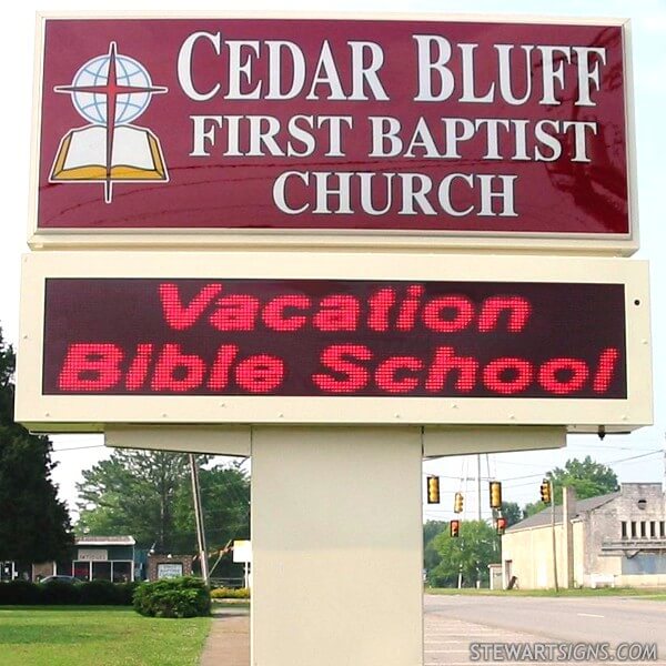 Church Sign for Cedar Bluff First Baptist Church