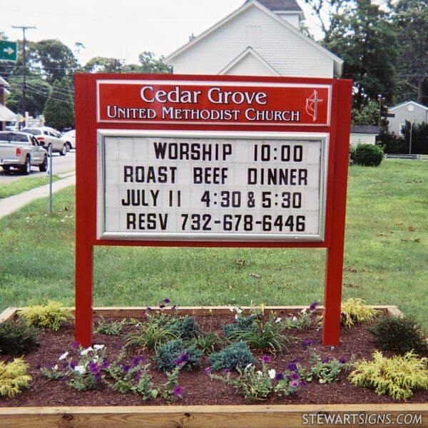 Church Sign for Cedar Grove United Methodist Church