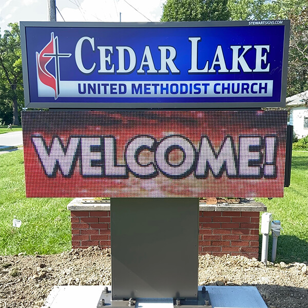 Church Sign for Cedar Lake United Methodist Church