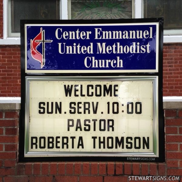 Church Sign for Center Emmanuel United Methodist Church