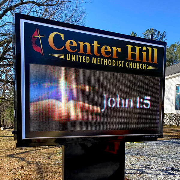 Church Sign for Center Hill United Methodist Church