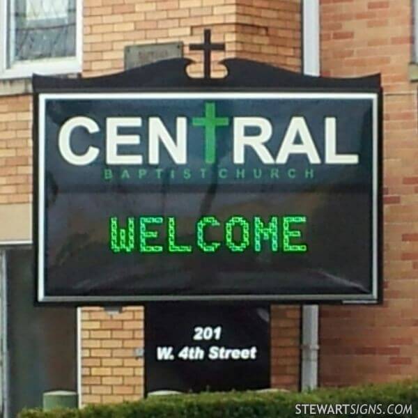 Church Sign for Central Baptist Church