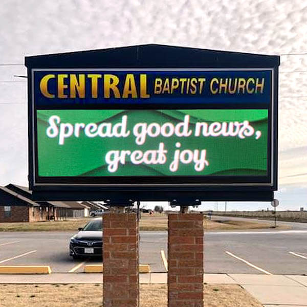 Church Sign for Central Baptist Church