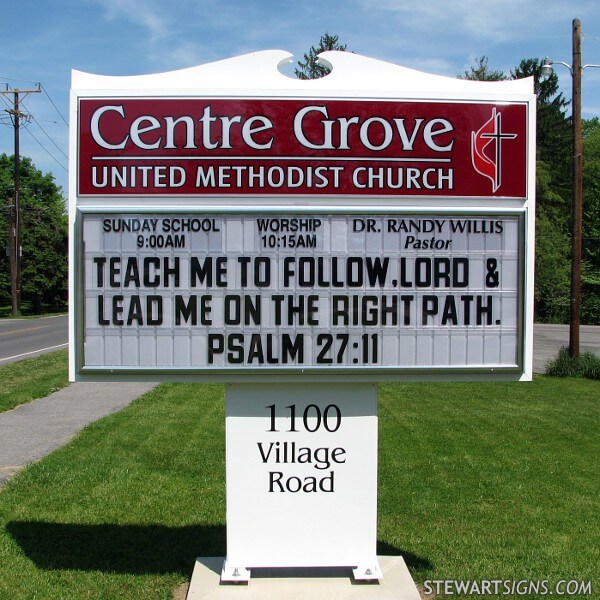 Church Sign for Centre Grove United Methodist Church