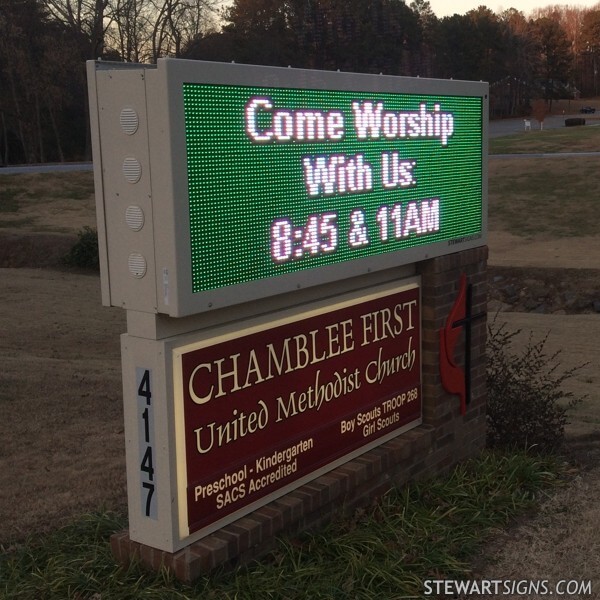 Church Sign for Chamblee First United Methodist Church