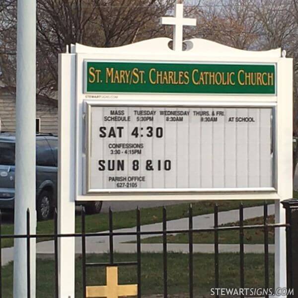 Church Sign for St. Mary / St. Charles Catholic Church