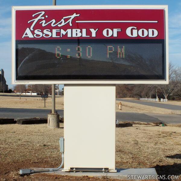 Church Sign for Chickasha First Assembly of God