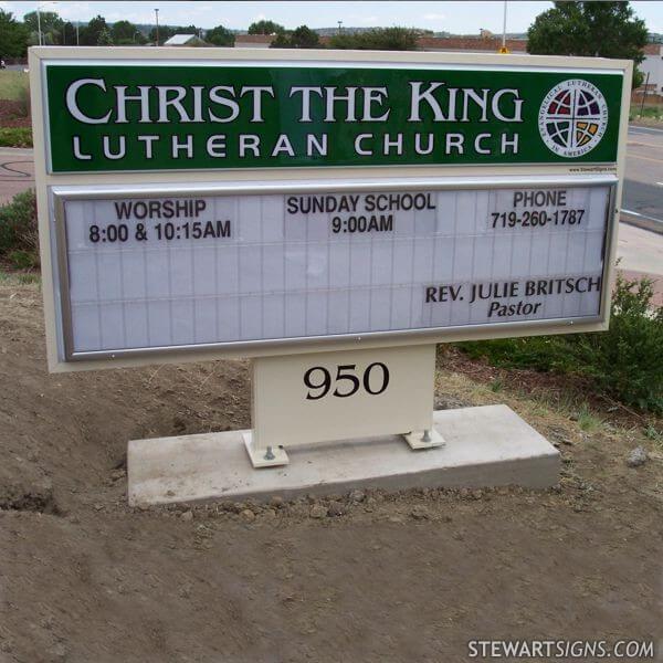 Church Sign for Christ the King Lutheran Church