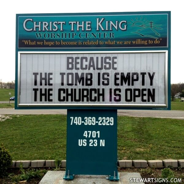 Church Sign for Christ the King Worship Center