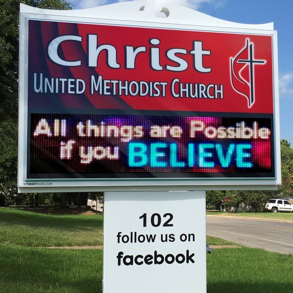 Church Sign for Christ United Methodist Church