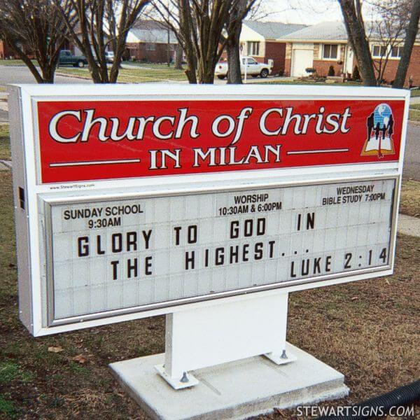 Church Sign for Church of Christ in Milan