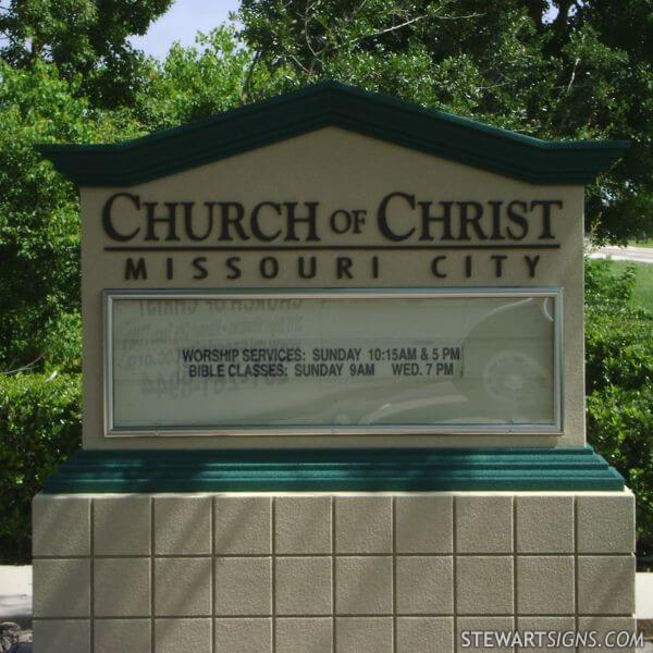 Church Sign for Missouri City Church of Christ