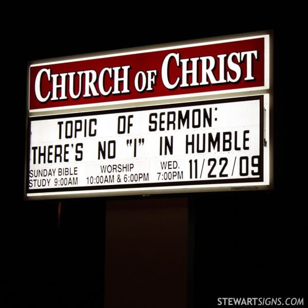 Church Sign for Church of Christ - Pharr