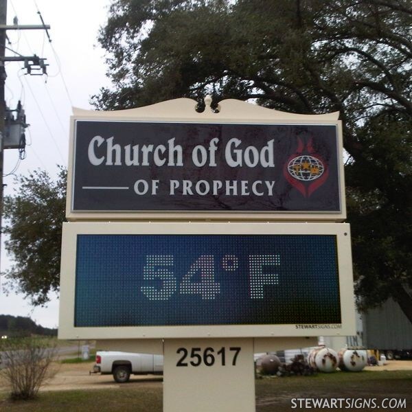 Church Sign for Church of God of Prophecy