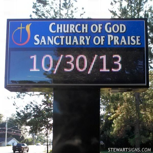 Church Sign for Church of God Sanctuary of Praise