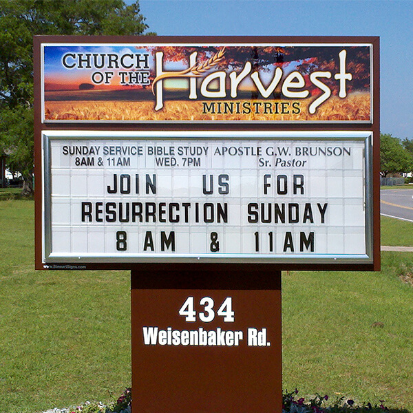 Church Sign for Church of the Harvest