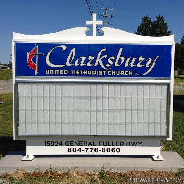 Church Sign for Clarksbury United Methodist Church