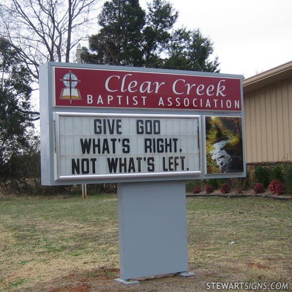 Church Sign for Clear Creek Baptist Assn