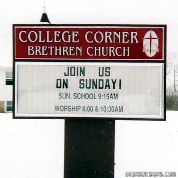 Church Sign for College Corner Brethren Church