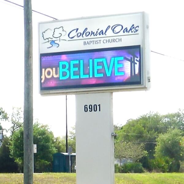 Church Sign for Colonial Oaks Baptist Church