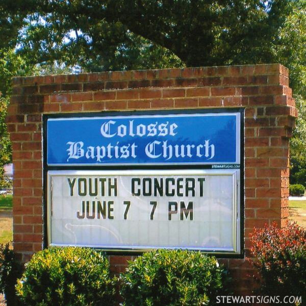 Church Sign for Colosse Baptist Church