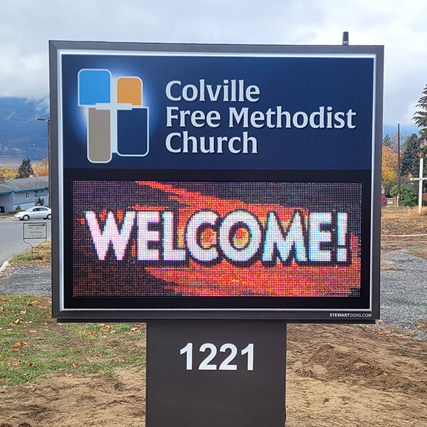 Church Sign for Colville Free Methodist Church