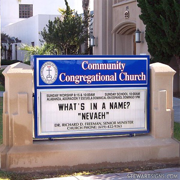 Church Sign for Community Congregational Church