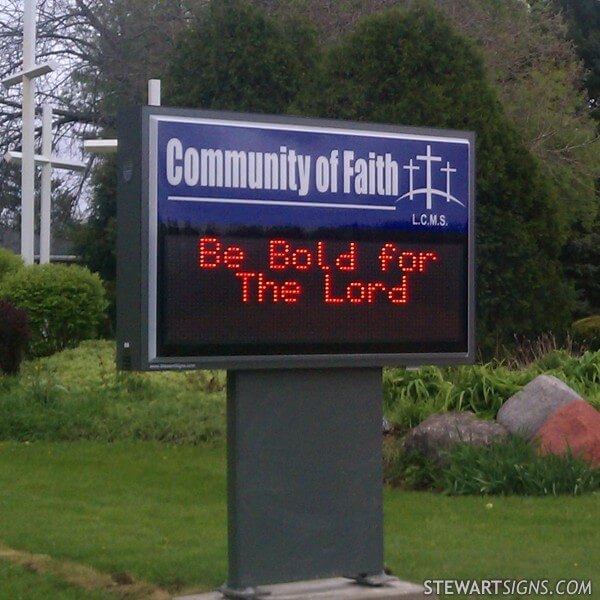 Church Sign for Community of Faith Lutheran