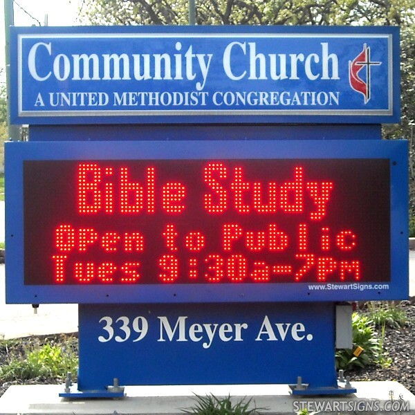 Church Sign for Community United Methodist Church