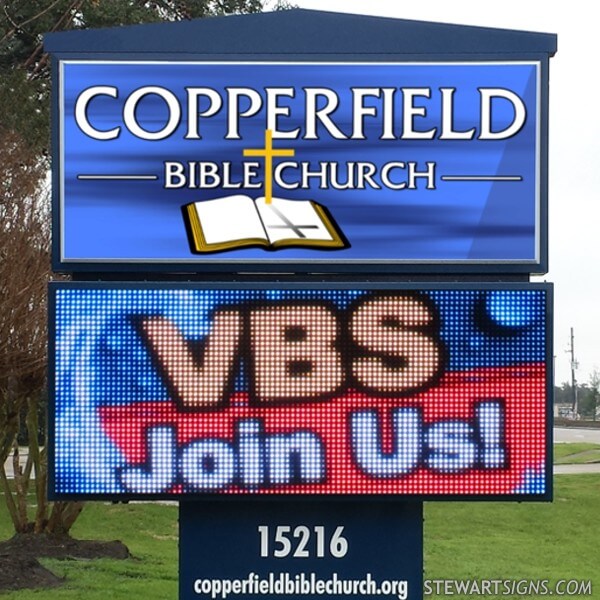 Church Sign for Copperfield Bible Church